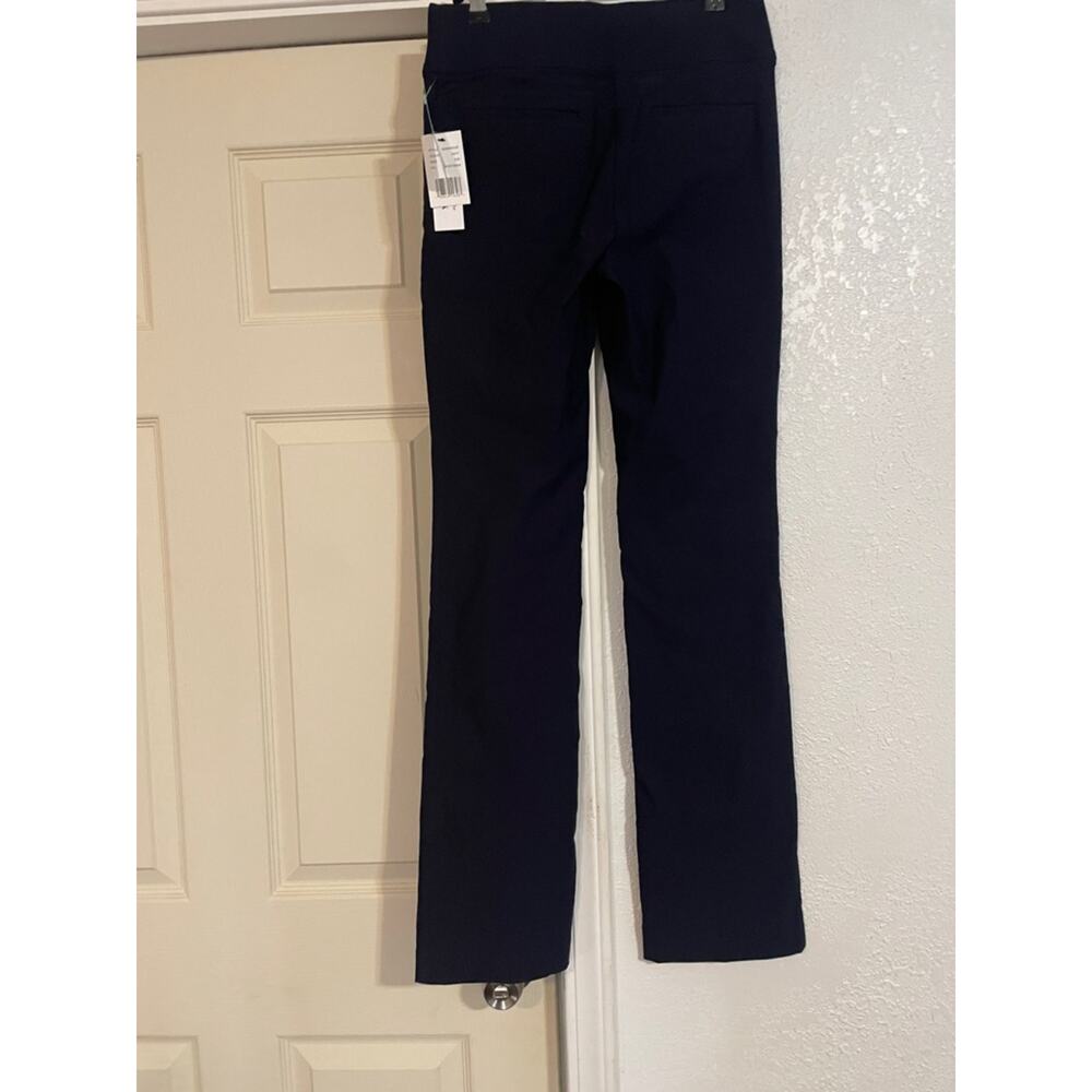 Women's Navy Trish Bootcut Wide-Leg Button Detail Pants - Picture 2 of 6